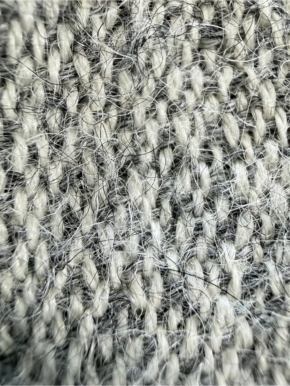 100% Baby Alpaca Scarf Gray Blue Geometric Fringe Peru Soft Luxury 64”